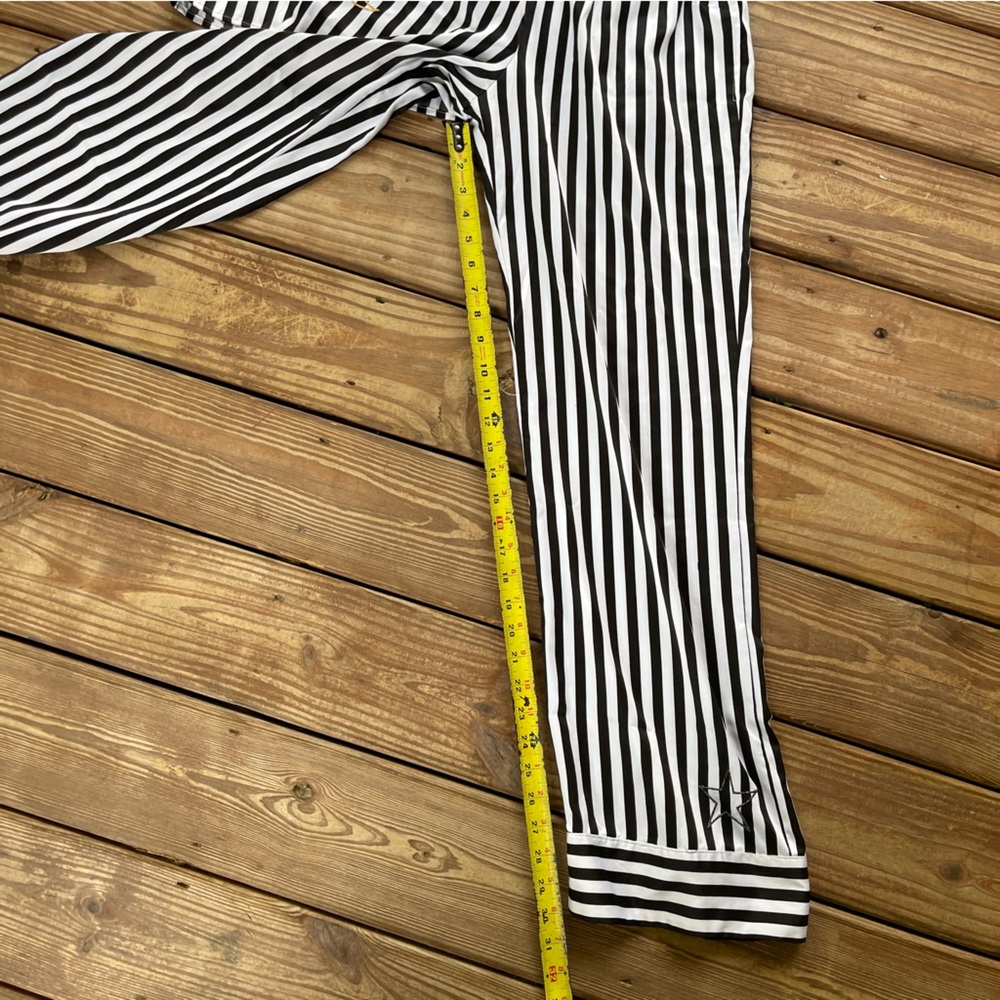 Betsey Johnson Black White Striped Pajama Set Moon Star Sleepwear Size Small - Picture 10 of 16